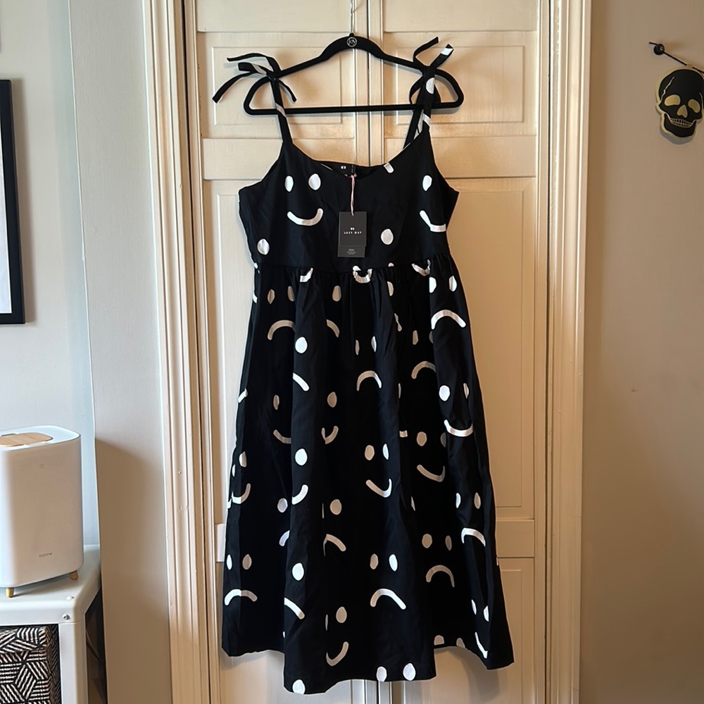 Lazy Oaf Happy Sad Dress with tie straps